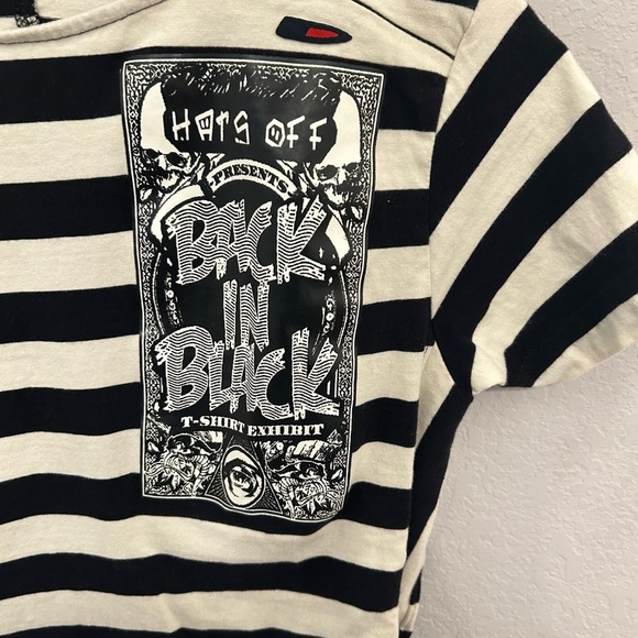 Black and White Striped Short Sleeve Tee - Picture 2 of 6